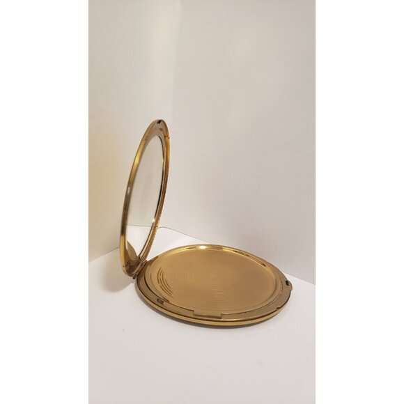 Vintage Gold Tone Compact: Crinoline Lady Design, Vanity Mirror - Picture 10 of 10